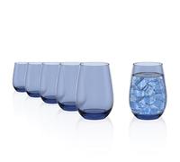 Stölzle Lausitz verres pour boire ELEMENTS 465 ml gris bleu I lot de 6 I service de verres lavables au lave-vaisselle I haute résistance à la casse I verres universels pour eau, jus, whisky