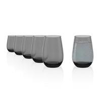 Stölzle Lausitz Verres à Eau Elements Gris Fumé Lot de 6 - 465 ml Gobelets en Cristal pour Eau Jus et Cocktails - Élégants Résistants aux Chocs et Compatibles Lave-vaisselle - Verres Polyvalents