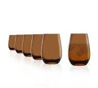 Stölzle Lausitz Verres à Eau Elements Kids Marron Lot de 6 - Verres en Cristal 335 ml pour Eau Jus Cocktails - Gobelets Design Résistants aux Chocs - Verres Lavables au Lave-Vaisselle