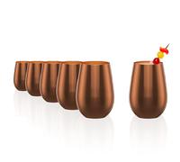 Stölzle Lausitz Verres à Eau Elements Métalliques Bronze 6x465ml - Verres Cristal pour Eau, Jus & Cocktails - Verres Élégants Résistants aux Chocs - Lavables au Lave-Vaisselle - Design Moderne