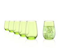 Stölzle Lausitz verres pour boire ELEMENTS 465 ml vert I lot de 6 I service de verres lavables au lave-vaisselle I haute résistance à la casse I verres universels comme verres à eau, jus, whisky