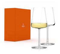 Stölzle Lausitz Power Lot de 2 verres à vin blanc 400 ml - Verres à vin modernes pour un maximum d'arôme du vin blanc - Élégant verre à vin blanc en cristal - Passe au lave-vaisselle et aux chocs