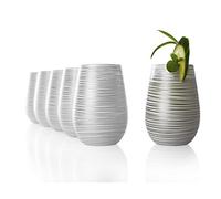 Stölzle Lausitz verres TWISTER 465 ml blanc argenté I lot de 6 I lavables au lave-vaisselle I haute résistance aux chocs I universel - verres à eau & verres à jus & verres à long drink