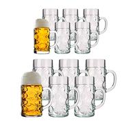 STÖLZLE OBERGLAS ISAR Lot de 12 chopes à bière 0,5 l + 1 l Original Oktoberfest I Verre à bière traditionnel I Passe au lave-vaisselle I Qualité supérieure