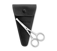 Störtebekker® Ciseaux à barbe Premium - Différentes tailles - Ciseaux en acier inoxydable - Tondeuse à barbe pour homme - Tondeuse nez homme - Idée cadeau - Avec étui en cuir (Court (Étui Noir))