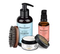Störtebekker® Kit anti-démangeaisons Premium - Kit d'entretien de barbe de qualité supérieure pour homme - Avec huile à barbe (Tortuga), baume à barbe, brosse à barbe, shampoing à barbe