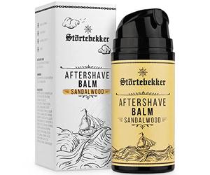 Störtebekker® Premium Baume après-rasage pour hommes - Contre les irritations de la peau, le feu du rasoir - Soin de la peau après le rasage - Parfum agréable - Baume après-rasage (Bois de santal)