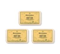 Störtebekker® Premium Body Bar Lot de 3 gels douche solides pour homme et femme au bois de santal, nettoyage naturel, parfum magnifique, fait à la main et sans additifs (3 x 120 g)