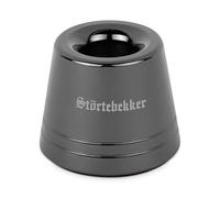 Störtebekker® Premium petit support de rasage en acier inoxydable - adapté aux rasoirs (Störtebekker) - accessoire rasage de haute qualité - sol antidérapant - idée de cadeau pour homme (Noir)