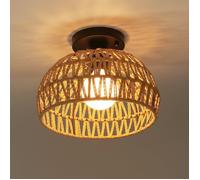 STOEX Luminaire Suspension Industrielle Rétro Rustique Lampe Tressé avec Corde en Papier Plafonnier Abat-jour E27 pour Couloir Salon
