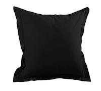 Une Taie d'oreiller noire en coton 65 x 65 cm