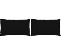 STOF - Alicia Taie d'oreiller Sac Coton Noir 70 x 50 cm (Lot de 2)