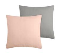 STOF | Coussin de canapé - Coussin décoratif - DUO - 50x50 cm - Couleur poudre & Gris clair - Taie d'oreiller bicolore - Coton de haute qualité