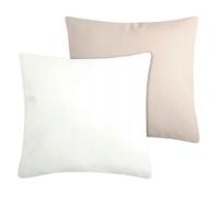 STOF | Coussin de canapé - Coussin décoratif - DUO - 50x50 cm - Écru & Beige clair - Taie d'oreiller bicolore - Coton de haute qualité