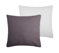 STOF | Coussin de canapé - Coussin décoratif - DUO - 50x50 cm - Gris & Argent - Taie d'oreiller bicolore - Coton de haute qualité