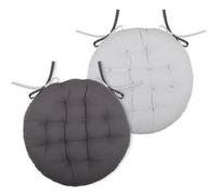 Coussin de chaise ronde réversible Gris Perle