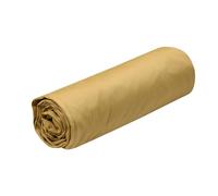 STOF - Drap Housse - Taille 140x200 cm Grand Bonnet 30 cm - Qualité Percale de Coton - 100% Coton certifié Oeko-Tex - Couleur Moutarde - Modèle Elysée - Linge de lit pour Maison - Doux et Confortable