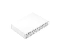 STOF - Drap Housse - Taille 160x200 cm - 100% Coton Biologique - Qualité - Certifié Oeko-Tex - Couleur Blanc - Modèle Horizon - Linge de lit pour Maison - Doux et Confortable