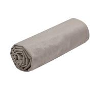 STOF - Drap Housse -Taille 160x200 cm Grand Bonnet 30 cm -100% Coton certifié Oeko-Tex - Couleur Lin -Modèle Eden - Linge de Lit pour Maison - Doux et Confortable pour Nid Douillet