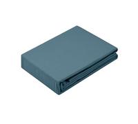 STOF - Drap Housse - Taille 180x200 cm - 100% Coton Biologique - Qualité - Certifié Oeko-Tex - Couleur Bleu - Modèle Horizon - Linge de lit pour Maison - Doux et Confortable