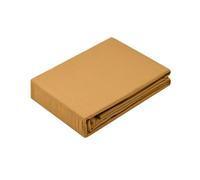 STOF - Drap Housse - Taille 180x200 cm - 100% Coton Biologique - Qualité - Certifié Oeko-Tex - Couleur Curry - Modèle Horizon - Linge de lit pour Maison - Doux et Confortable