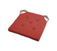 - Coussin de chaise avec attaches scratchs couleur Terracotta en coton - 38 x 38 cm