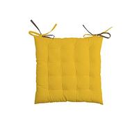 Stof - Galette de Chaise Duo Coton Lovely CASA - Coussin Moutarde et Taupe 40 x 40 cm - 16 Points Coton - Intérieur - Épaisseur 5 cm - Rembourrage Épais et Matelassé - Confortable et Élégant