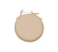 Eminza Galette de chaise ronde STOF 40 x 40 cm polyester ton lin