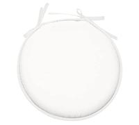 - Galette de chaise ronde en polyester blanc - 40 x 40 cm