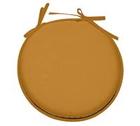 - Galette de chaise Curry ronde en polyester - 40 x 40 cm