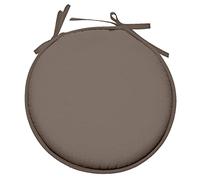 Galette de chaise ronde en polyester taupe