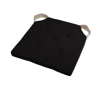 - Coussin de chaise Noir en coton attaches scratchs - 38 x 38 cm