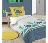 STOF - Housse de Couette 140 x 200 cm + 1 taie d'oreiller 63 x 63 cm - DINOSAURUS - Multicolore