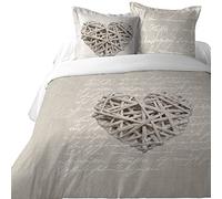 Parure de lit WOODLOVE en coton gris -260 x 240 cm