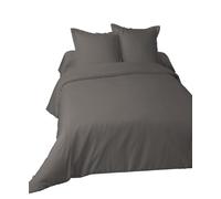 STOF - Housse de Couette - Taille 200x200 cm - 100% Coton - Couleur Taupe - Modèle Alicia - Linge de Lit pour Maison - Doux et Confortable pour Nid Douillet