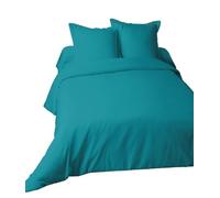 STOF - Housse de Couette - Taille 240x220 cm - 100% Coton - Couleur Canard - Modèle Alicia - Linge de Lit pour Maison - Doux et Confortable pour Nid Douillet