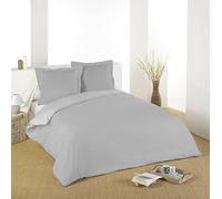 STOF - Housse de Couette - Taille 240x220 cm - 100% Coton - Couleur Perle - Modèle Alicia - Linge de Lit pour Maison - Doux et Confortable pour Nid Douillet