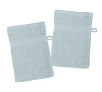 Stof - Lot de 2 Gants de Toilette - Taille 15x21 cm - 100% Coton Bio - Couleur Ciel - Modèle Lagune - Linge de Bain - Doux et de Bonne qualité - Certifié Oeko Tex
