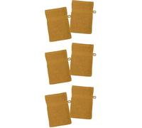 Stof - Lot de 2 Gants de Toilette - Taille 15x21 cm - 100% Coton Bio - Couleur Curry - Modèle Lagune - Linge de Bain - Doux et de Bonne qualité - Certifié Oeko Tex