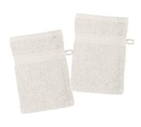 Stof - Lot de 2 Gants de Toilette - Taille 15x21 cm - 100% Coton Bio - Couleur Ecru - Modèle Lagune - Linge de Bain - Doux et de Bonne qualité - Certifié Oeko Tex