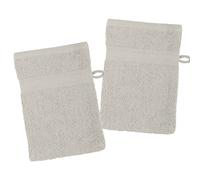 Stof - Lot de 2 Gants de Toilette - Taille 15x21 cm - 100% Coton Bio - Couleur Lin - Modèle Lagune - Linge de Bain - Doux et de Bonne qualité - Certifié Oeko Tex