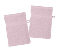 Stof - Lot de 2 Gants de Toilette - Taille 15x21 cm - 100% Coton Bio - Couleur Poudre - Modèle Lagune - Linge de Bain - Doux et de Bonne qualité - Certifié Oeko Tex