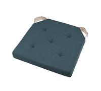 STOF Lot de 4 galettes de Chaise Duo Velcro 38x38 Cobalt Lin