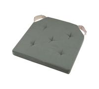 Stof Lot de 4 galettes de Chaise Duo Velcro 38x38 Vert Lin