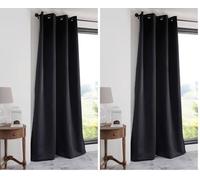 Stof Lovely CASA - Rideau - Modèle Notte - Noir - 135x250 cm - 100% Polyester (Lot de 2)