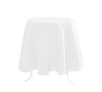 Stof - Nappe - Taille ø 180-100% Polyester - Couleur Blanc - Modèle Nelson - Ronde - Linge de Table - Lavable 30° - Qualité Exceptionnelle