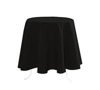Stof - Nappe - Taille ø 180-100% Polyester - Couleur Noir - Modèle Nelson - Ronde - Linge de Table - Lavable 30° - Qualité Exceptionnelle