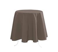 Stof - Nappe - Taille ø 180-100% Polyester - Couleur Taupe - Modèle Nelson - Ronde - Linge de Table - Lavable 30° - Qualité Exceptionnelle
