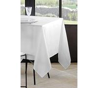 Stof - Nappe - Taille 145x240 cm - 100% Polyester - Couleur Blanc - Modèle Nelson - Rectangulaire - Linge de Table - Lavable 30° - Qualité Exceptionnelle