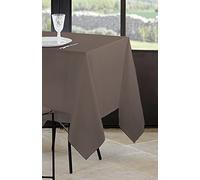 Stof - Nappe - Taille 145x300 cm - 100% Polyester - Couleur Taupe - Modèle Nelson - Rectangulaire - Linge de Table - Lavable 30° - Qualité Exceptionnelle